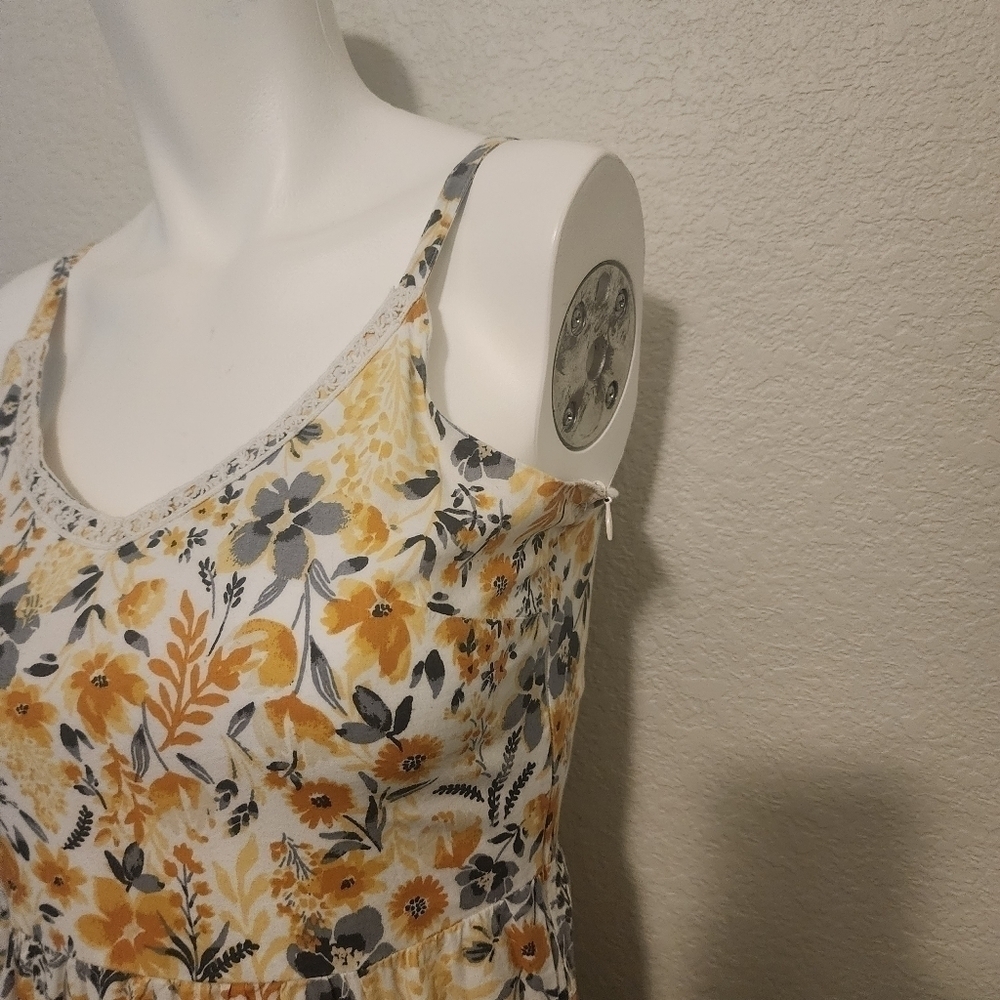 Joie Boho Spaghetti Strap Gold Floral Maxi Dress Size 2 - Picture 10 of 13